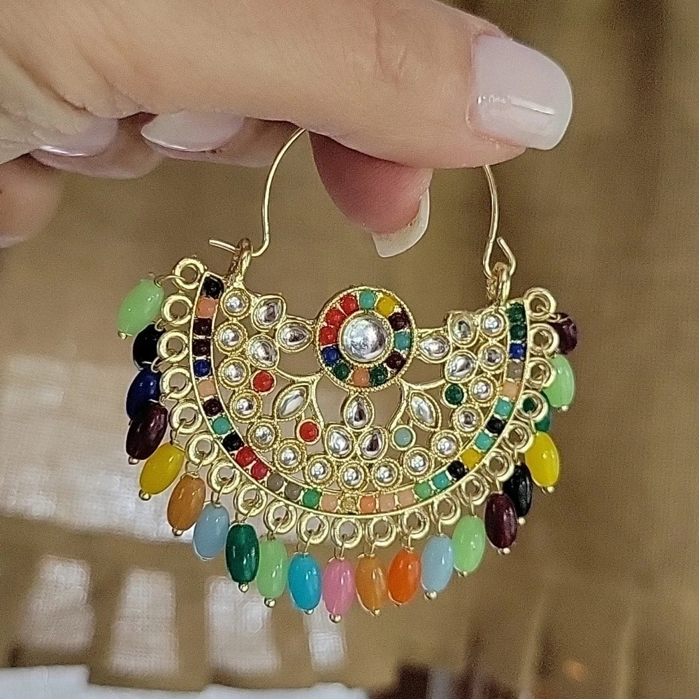 🔥LAST PAIR🔥 Beaded Festival Embellished Earrings - Picture 6 of 6